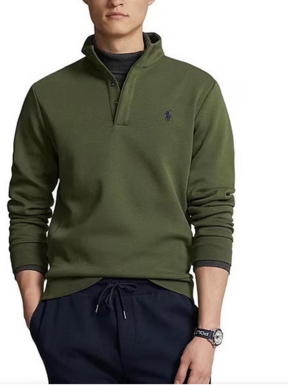 Polo Ralph Lauren Olive Quarter Snap Pullover Sweatshirt
